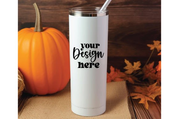 20 Oz Skinny Fall Tumbler Mockup 11 Graphics for Bottles Amp