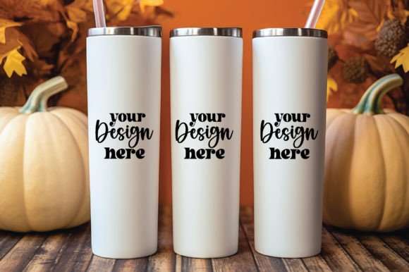 20 Oz Skinny Fall Tumbler Mockup 5: Bottles Amp Graphics