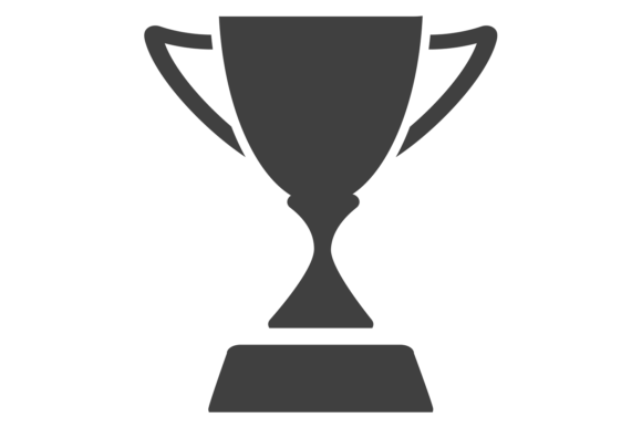 Black Trophy Cup Silhouette. Winner Vict Graphics
