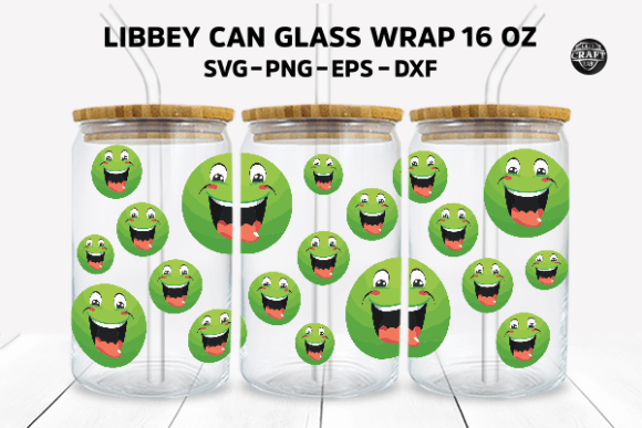 Chequered Smile Libbey Can Glass SVG: Tumbler Wrap Graphics