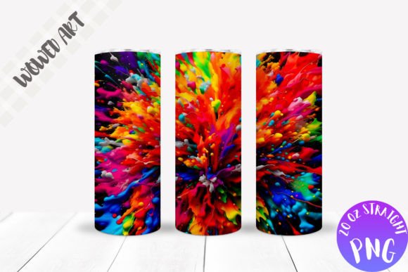 Color Splash 20oz Skinny Tumbler Wrap: Graphics for Crafts