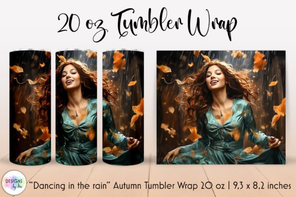 Dancing in the Rain Girl Tumbler Wrap Graphics