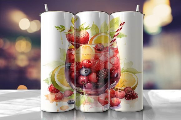 Fruit Sangria Tumbler: Vibrant Graphics for Tumbler Wraps