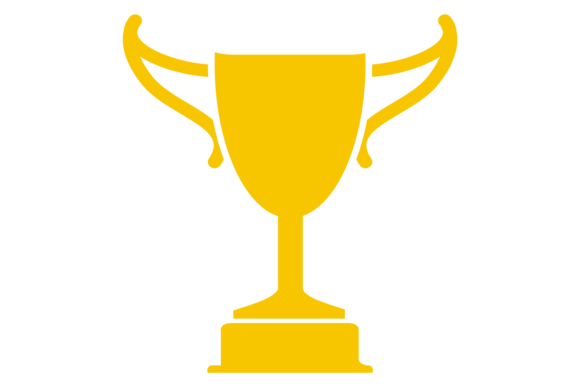 Golden Trophy Cup Icon: Graphics & Crafts Winner Symbol