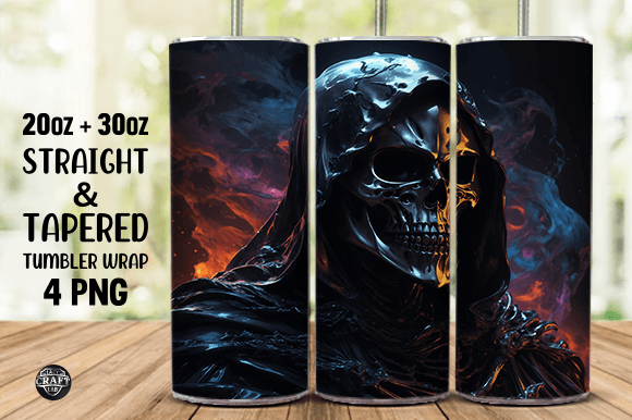 Grim Reaper Tumbler Wrap 20oz PNG Design: Graphics for Tumbler Wraps