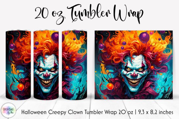 Halloween Skinny Tumbler Wrap Clown Graphics