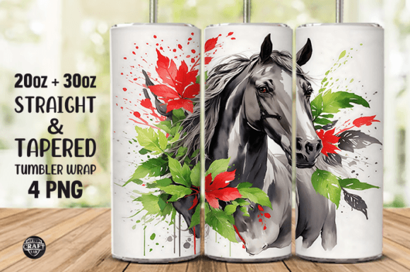 Horse with Flowers Tumbler Wrap 20oz PNG: A Designer’s Take