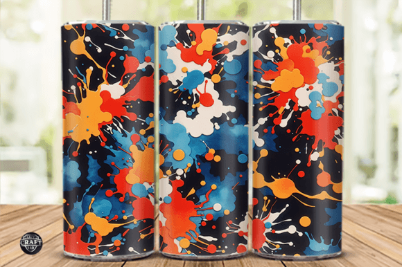 Ink Splashes Tumbler Wrap 20oz PNG Graphics