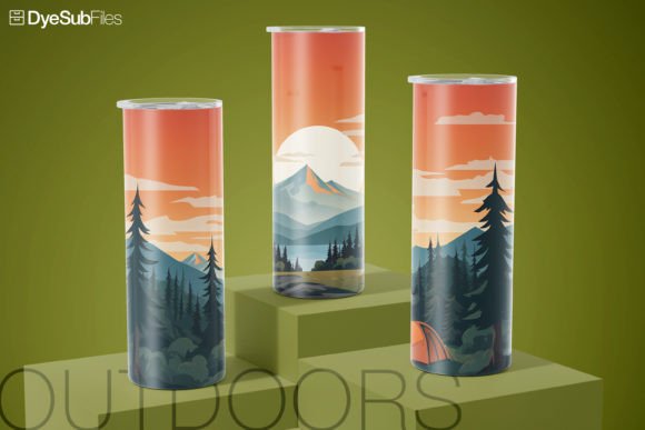Lakeside Camping Outdoors Tumbler Wrap Graphics