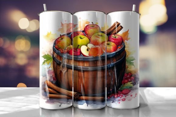 Mulled Cider Tumbler Wrap: Festive Graphics for Tumbler Wraps