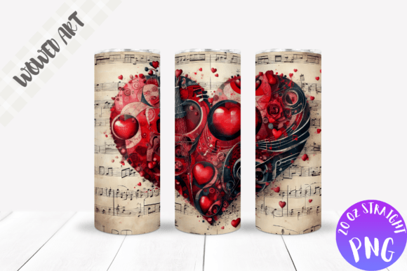 Music 20 Oz Skinny Tumbler Wrap: Graphics for Crafts