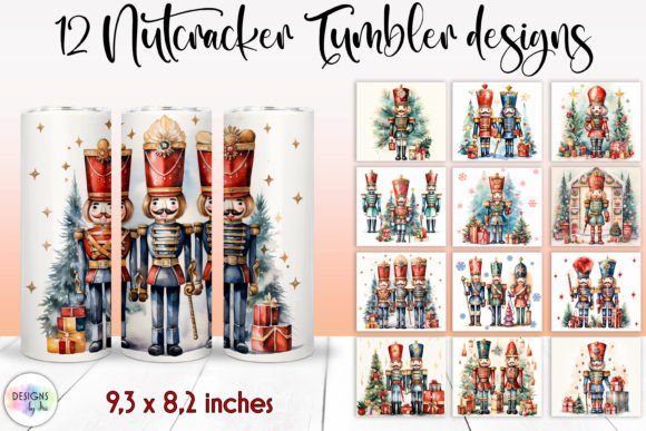 Nutcracker Christmas Tumbler Wrap Graphics Bundle