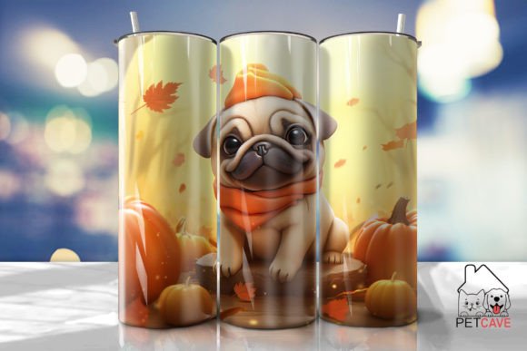 Pug Puppy Fall Tumbler 3 Graphics & Crafts