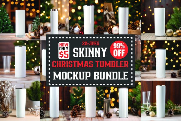 Skinny Tumbler Free Mockups Bundle: Christmas Amp Graphics