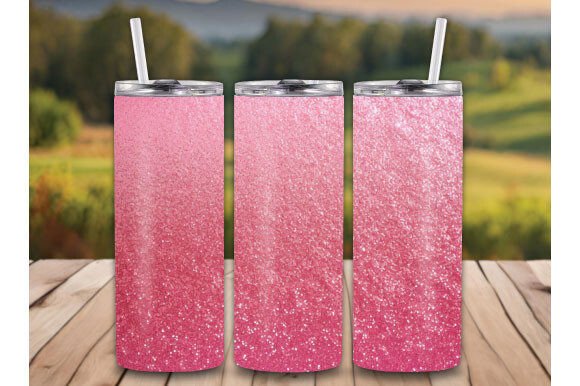 Sparkling Pink Glitter Ombre Tumbler Print & Graphics