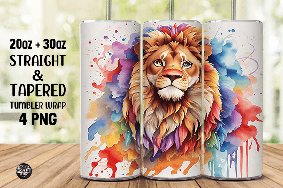Tumbler Wraps Review: Watercolor Lion Graphics
