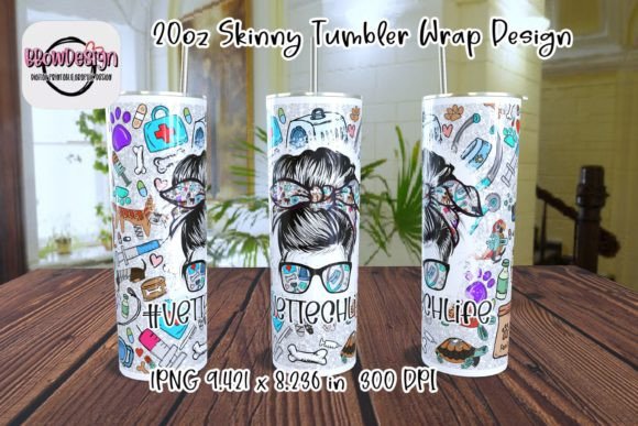 Vet Tech Life 20oz Skinny Tumbler PNG