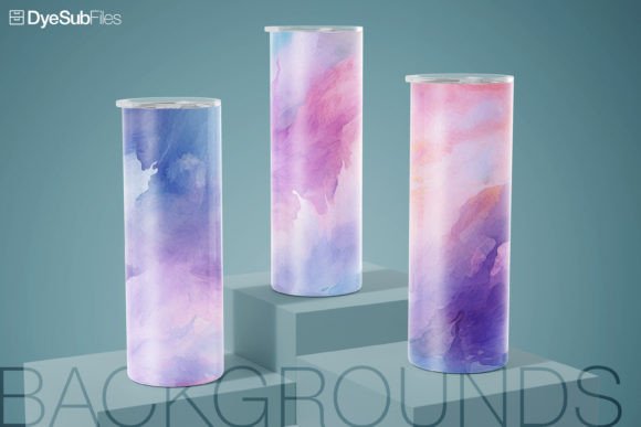 Watercolor Background Tumbler Wrap Graphics