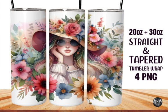 Watercolor Girl Graphics for Tumbler Wraps Review